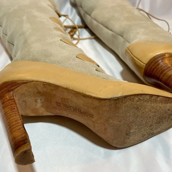 Vintage Y2K Manolo Blahnik Lace-Up Boots